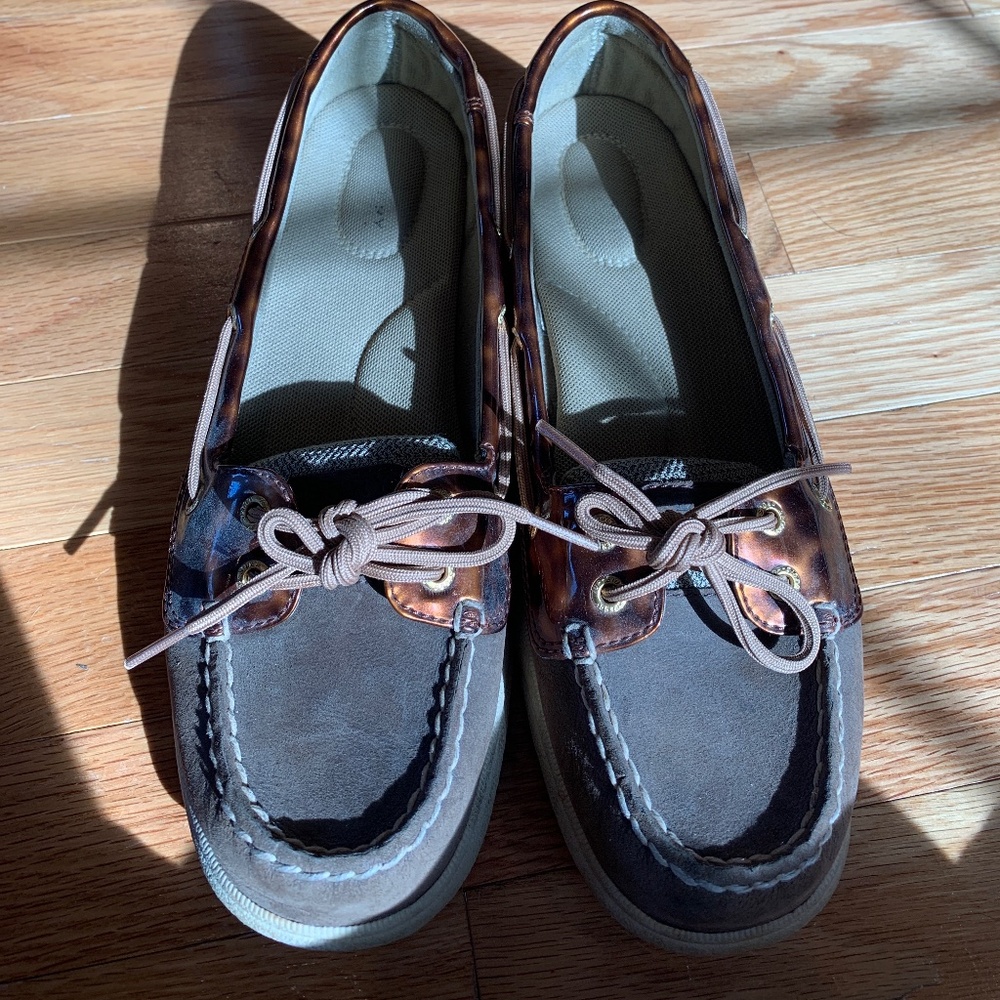 Sperry Brown Leopard Boat shoes